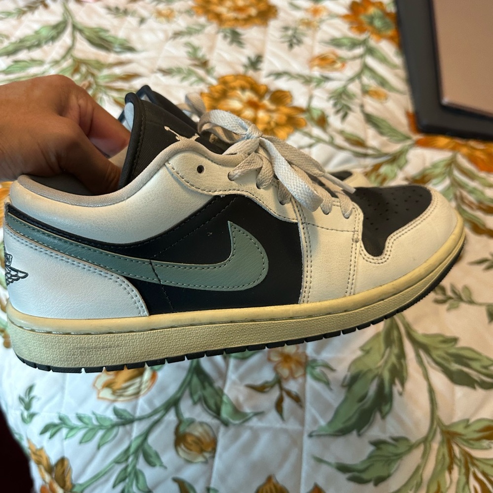 Air Jordan 1 Nike Low-Top Sneakers in Black and Cream